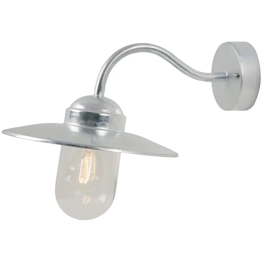 Luxembourg Outdoor Wall Light - Silver, Galvanised Steel