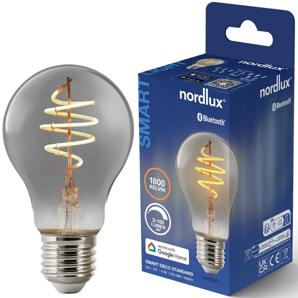 Smart A60 E27 Light Bulb - Black, Smoked Glass