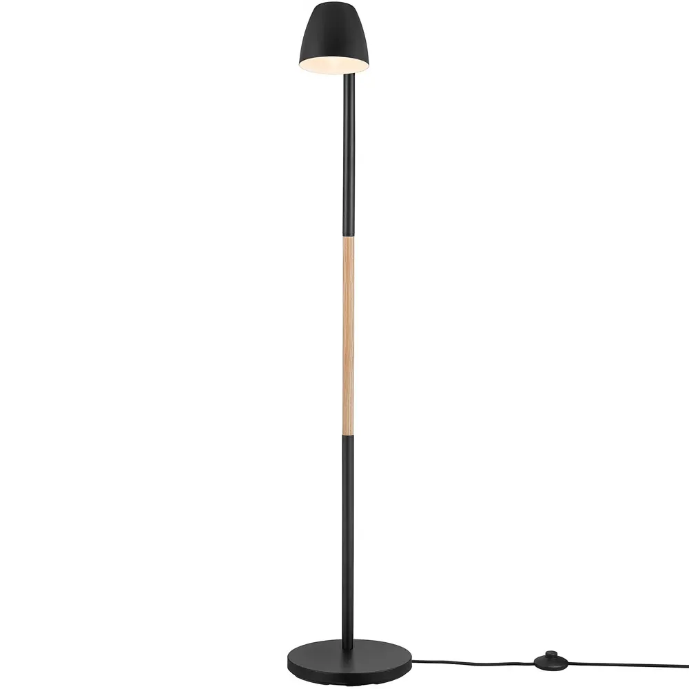 Theo Floor Lamp - Black, Ash Wood