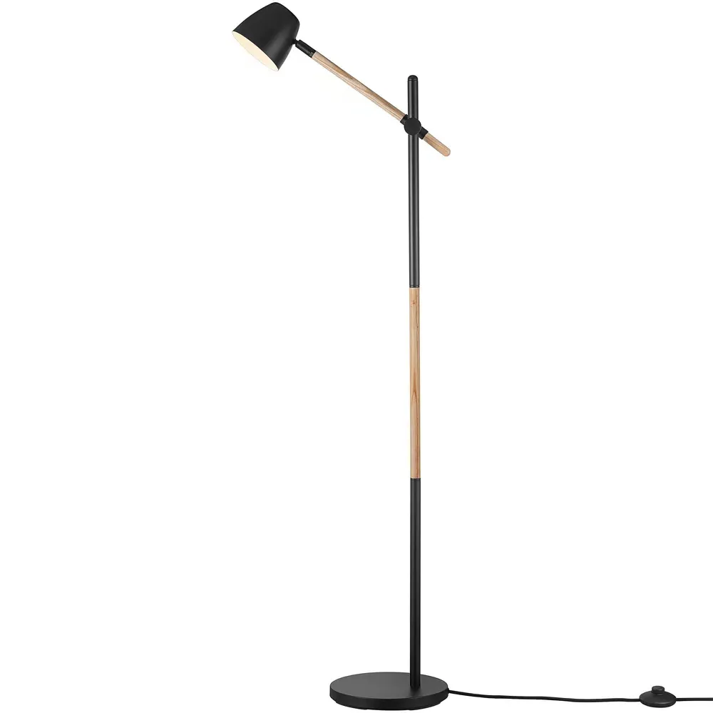 Theo Floor Lamp - Black, Ash Wood image
