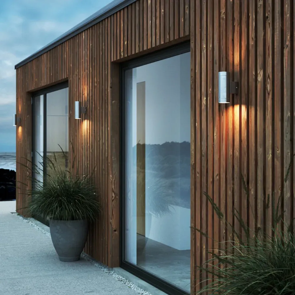 Tin Maxi Double Wall Light - Silver, Galvanised Steel