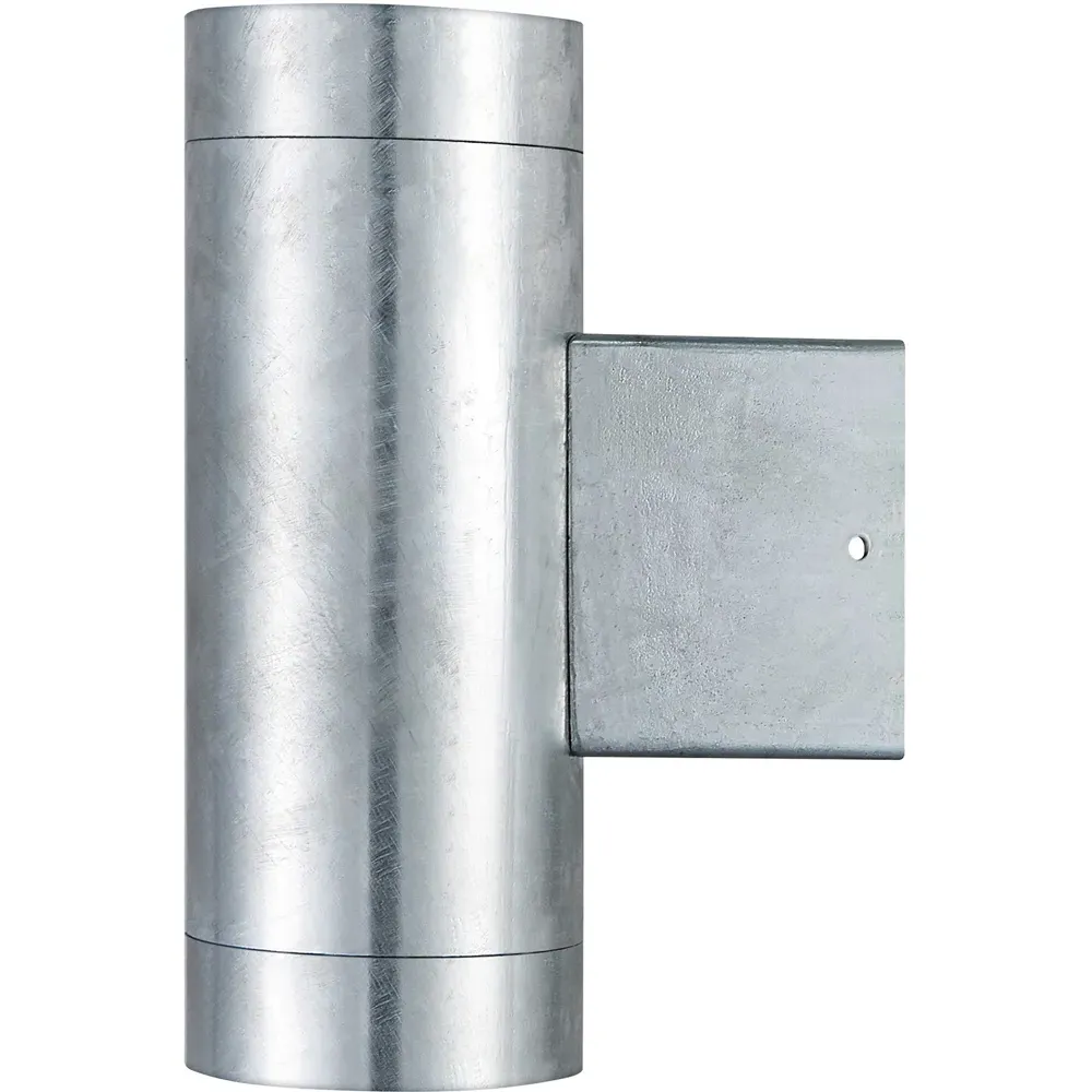 Tin Maxi Double Wall Light - Silver, Galvanised Steel