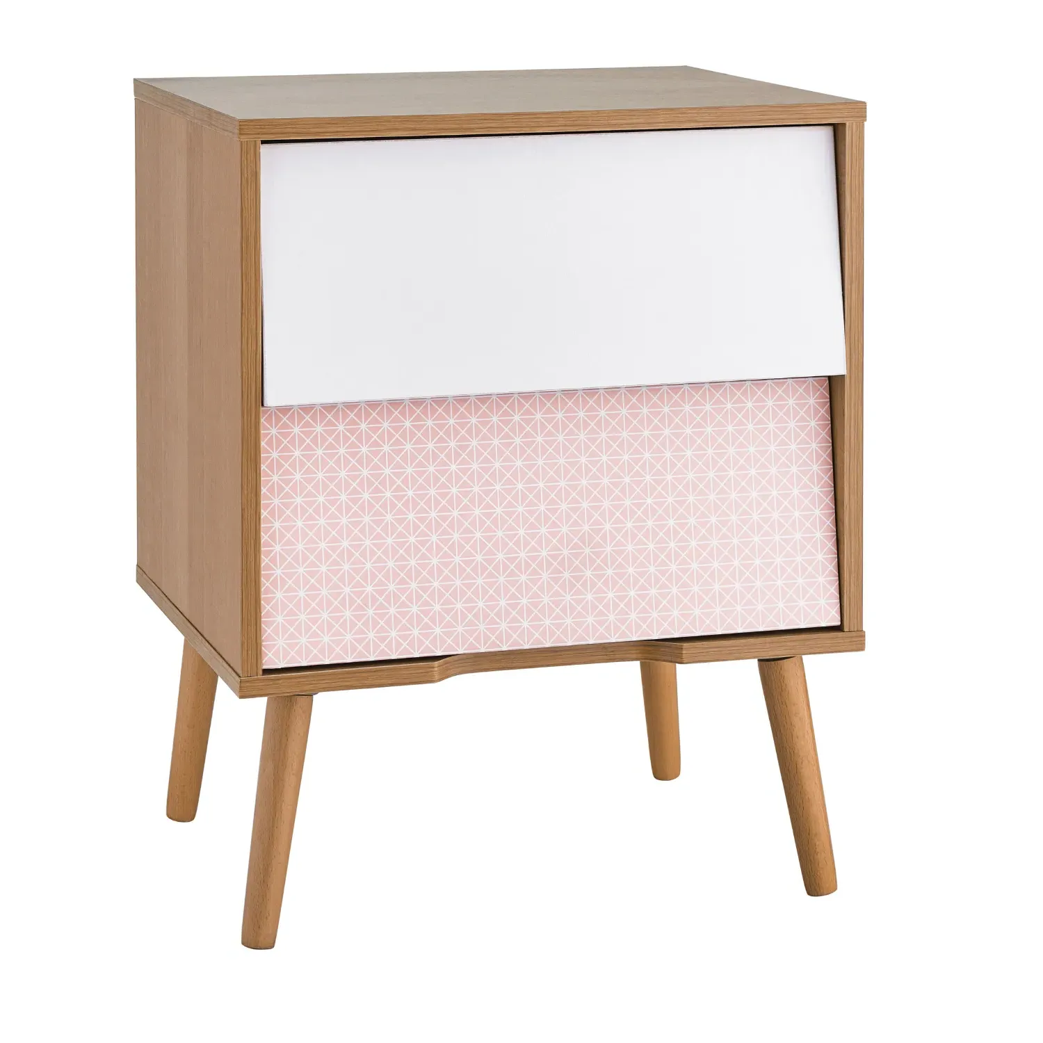 Erin Two Drawer Bedside Table - Blush