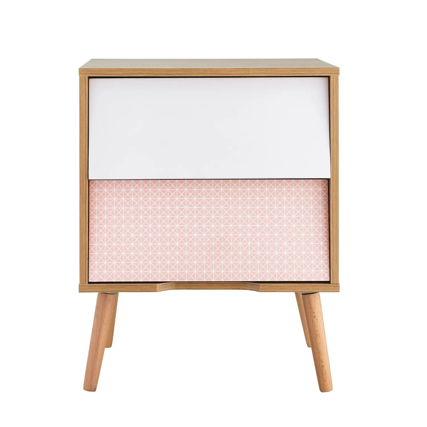 Erin Two Drawer Bedside Table - Blush
