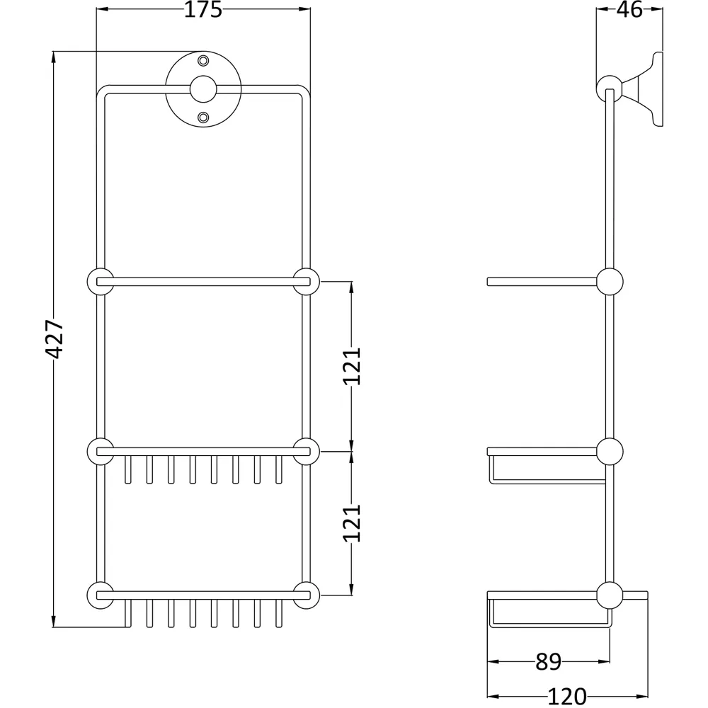 2 Tier Shower Caddy - Silver, Chrome