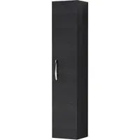 Athena Single Door Wall Hung Tall Shelving Unit - Black