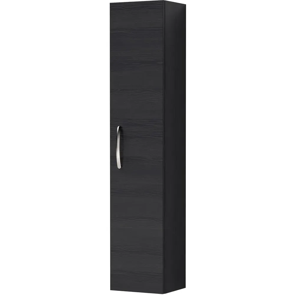 Athena Single Door Wall Hung Tall Shelving Unit - Black image