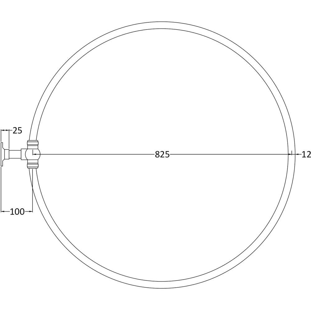 Ceramics Accessories Round Shower Ring - Chrome
