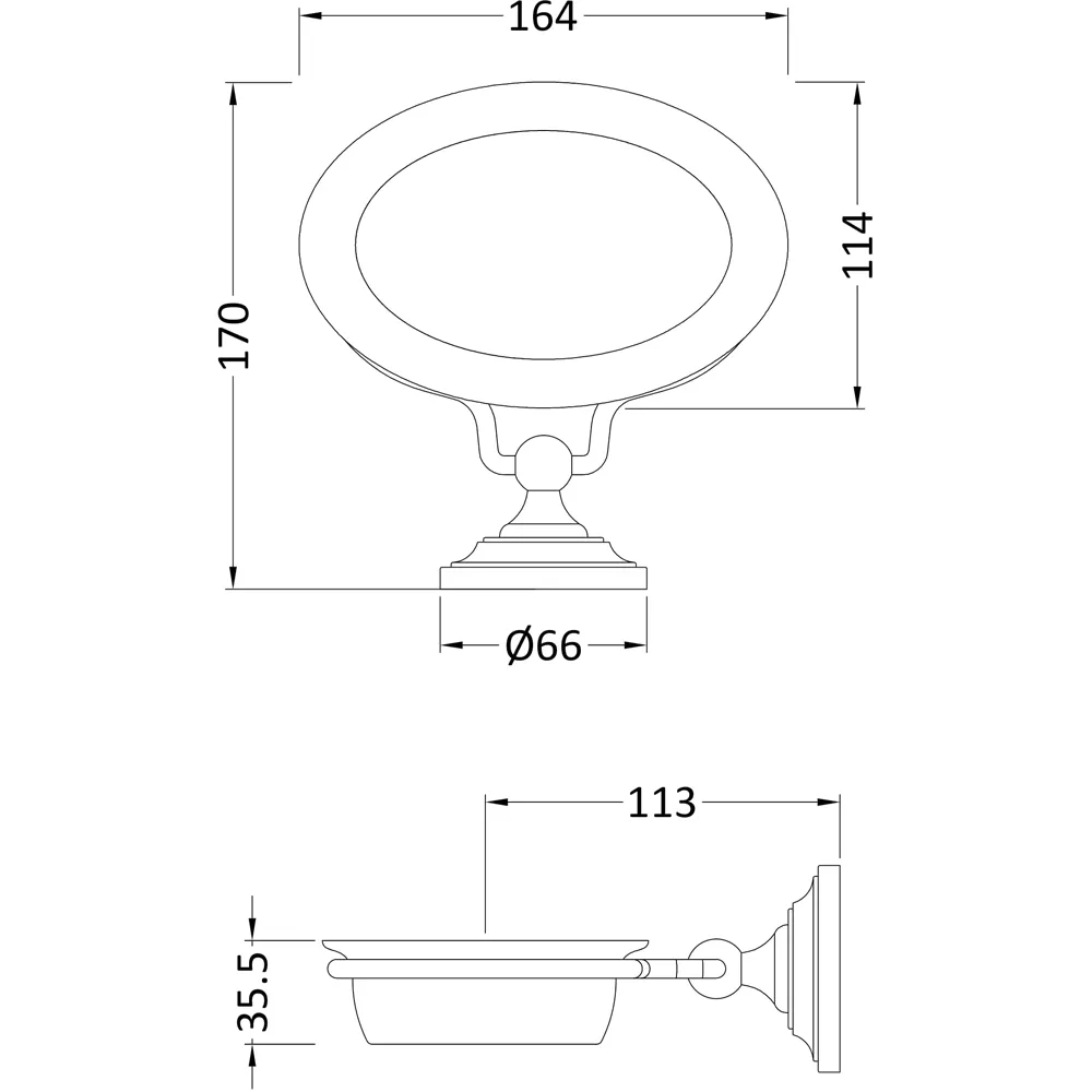 Ceramics Accessories Soap Dish - Chrome