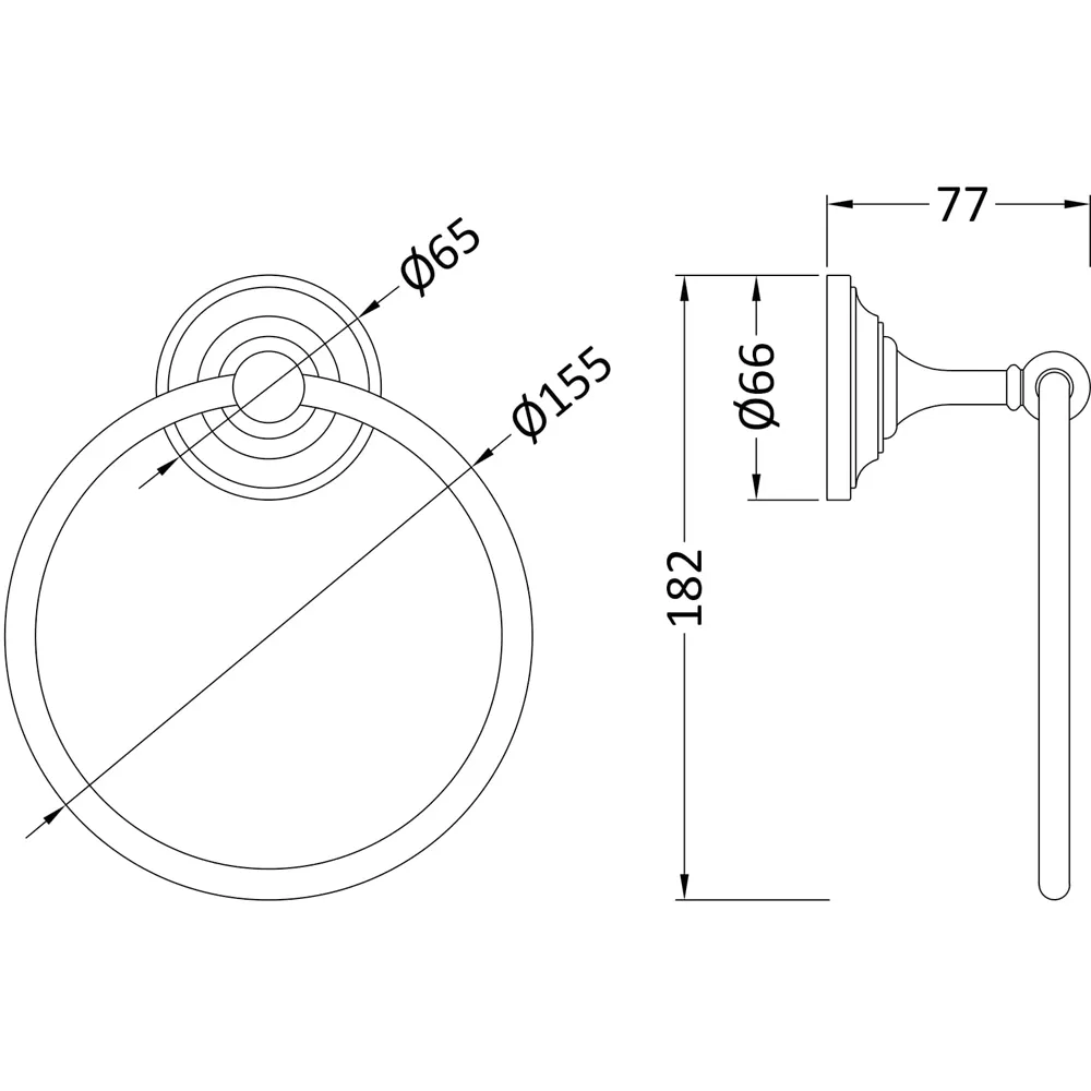 Ceramics Accessories Towel Ring - Chrome