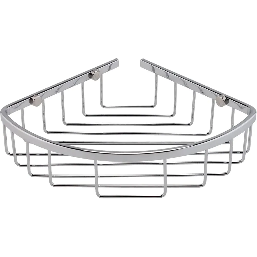 Chrome Wirework Deep Corner Basket - Silver image