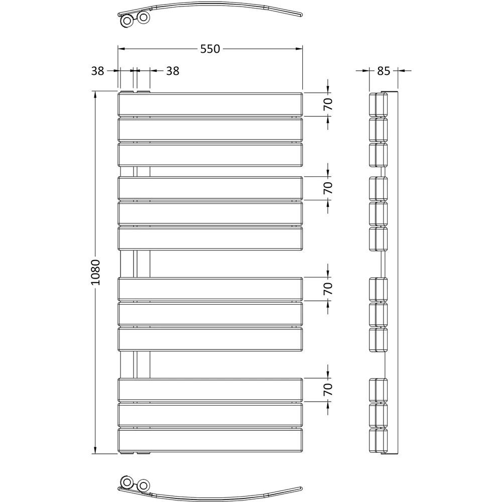 Elgin Heated Towel Rail - Chrome