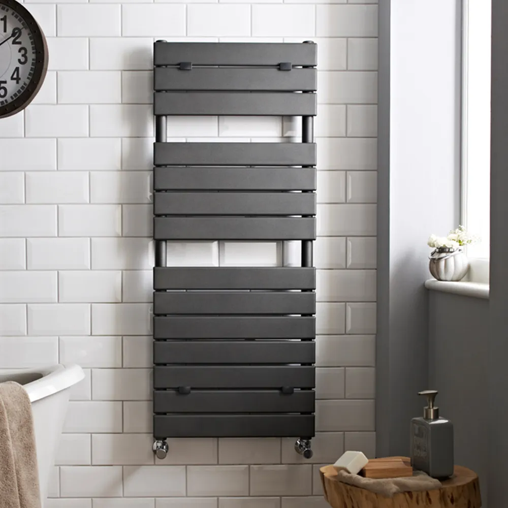 Flat Panel Heated Towel Rail - Black