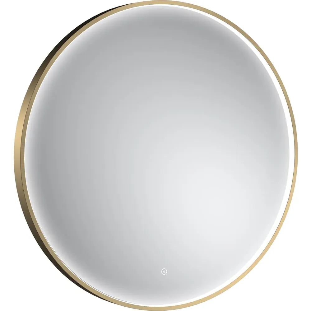 Framed LED Touch Sensor Mirror - Brass