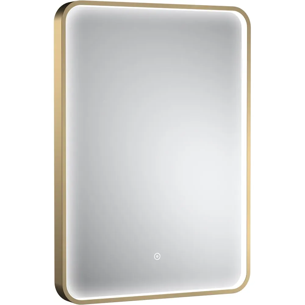 Framed LED Touch Sensor Mirror - Brushed Brass
