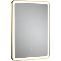 Framed LED Touch Sensor Mirror - Brushed Brass