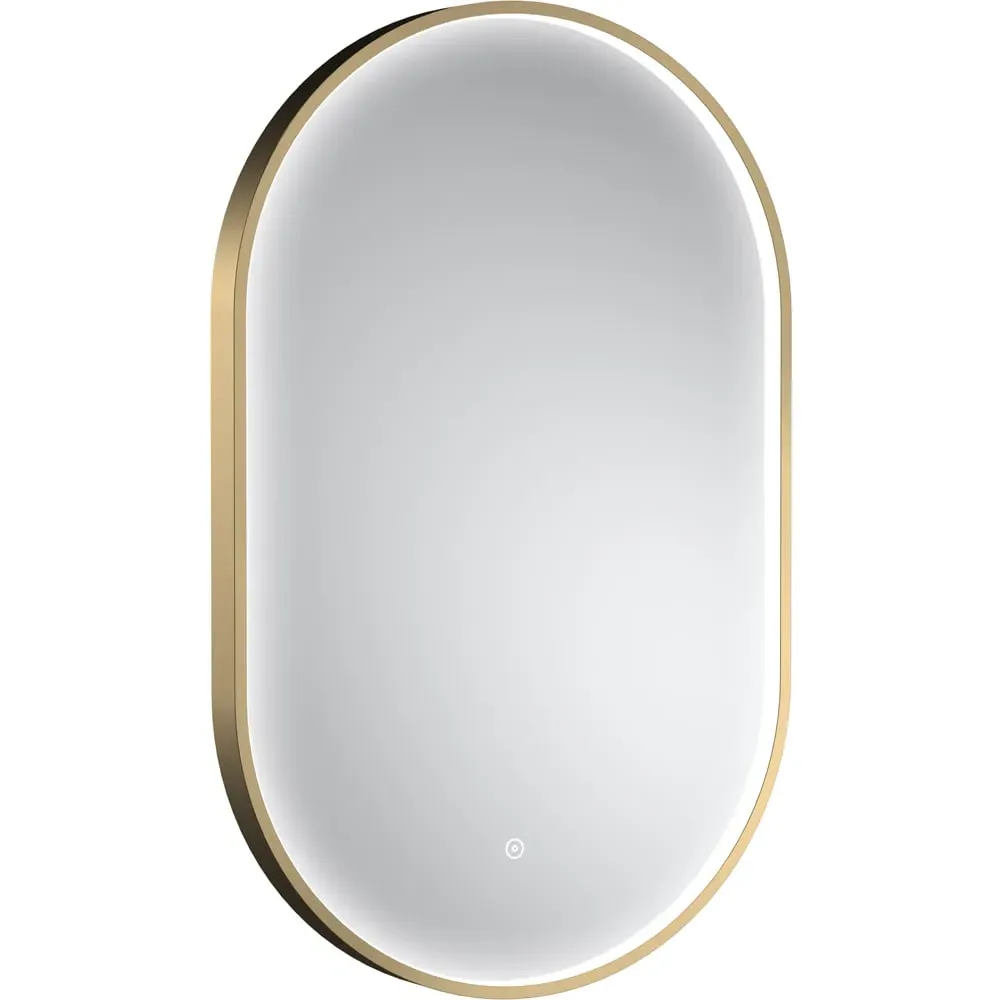 Framed LED Touch Sensor Mirror - Brushed Brass
