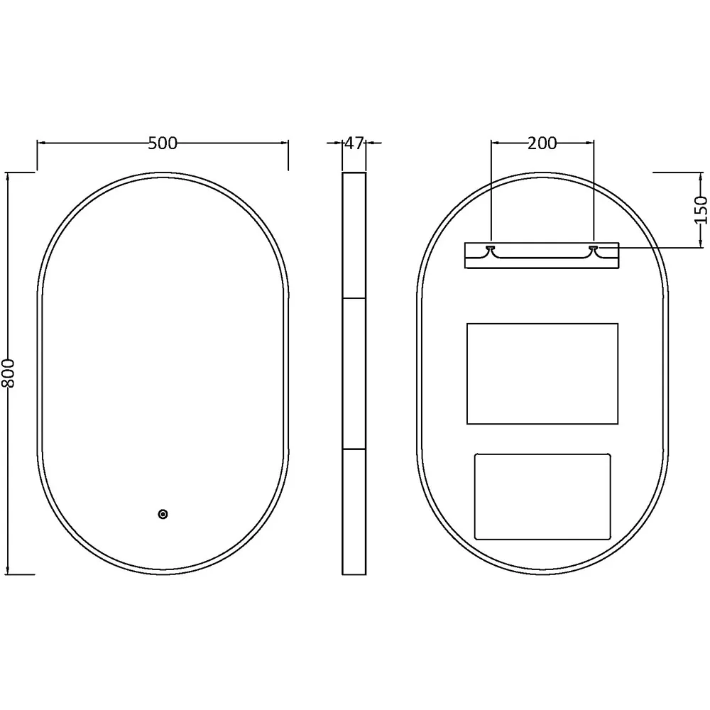 Framed LED Touch Sensor Mirror - Chrome