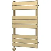 Hudson Reed Electric Square Flat Towel Rail - Brushed Brass