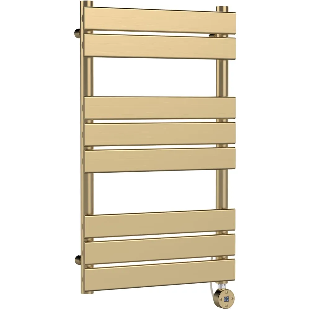 Hudson Reed Electric Square Flat Towel Rail - Brushed Brass