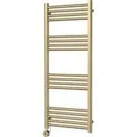 Hudson Reed Round Electric Towel Rail - Brushed Brass