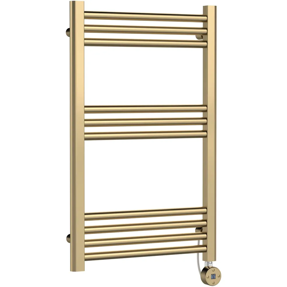 Hudson Reed Round Electric Towel Rail - Brushed Brass