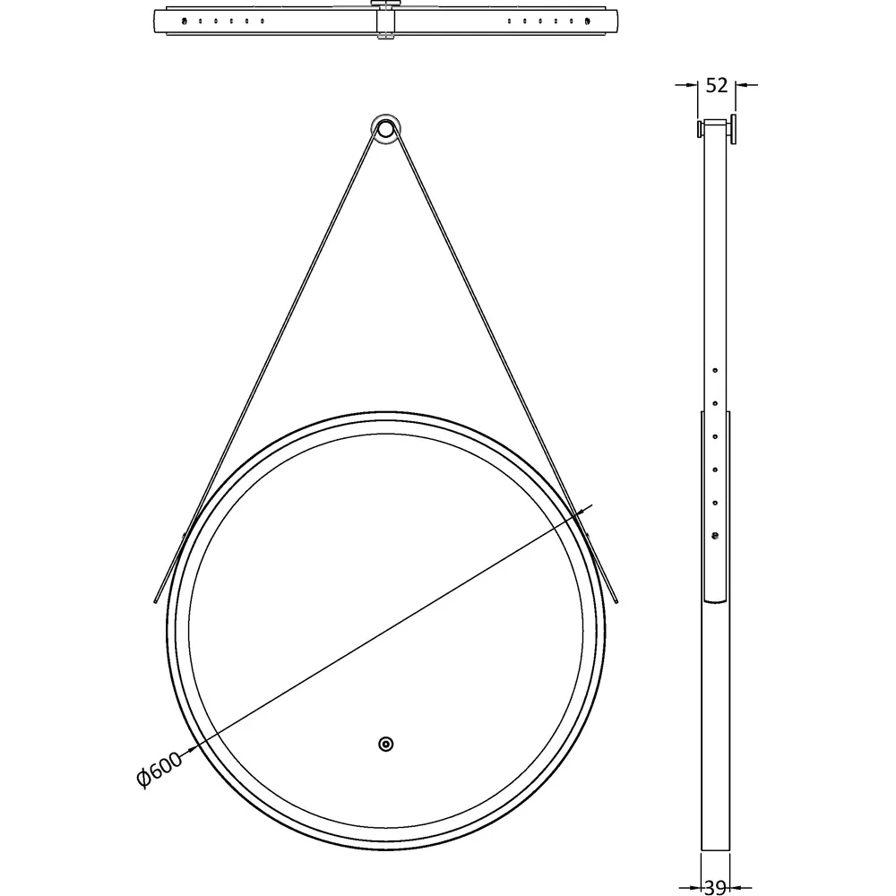 Round Illuminated Mirror 600mm - Chrome