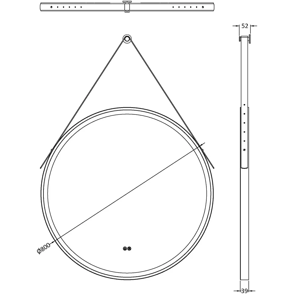 Round Illuminated Mirror 800mm - Chrome