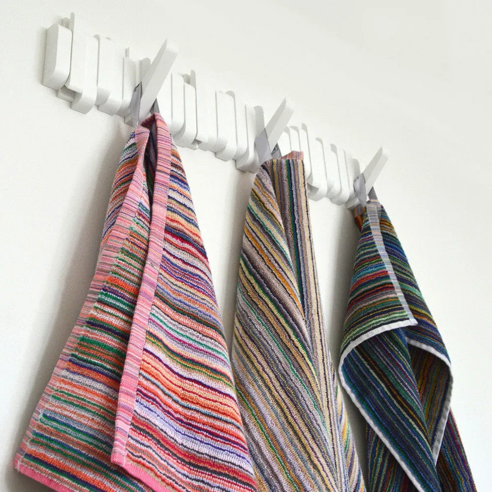 Recycled Cotton Stripe Hand Towel 6 Pack - Multicolour
