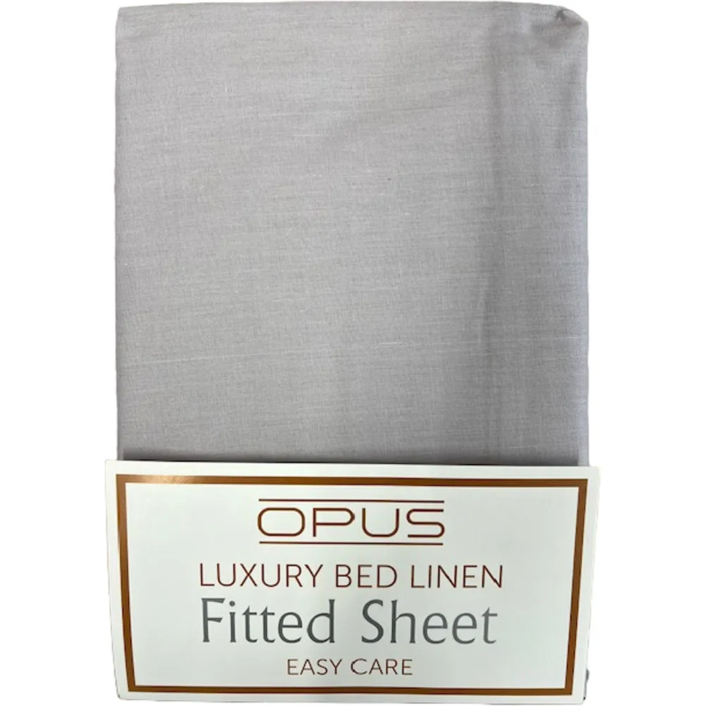 King Size Polycotton Fitted Bed Sheet - Silver