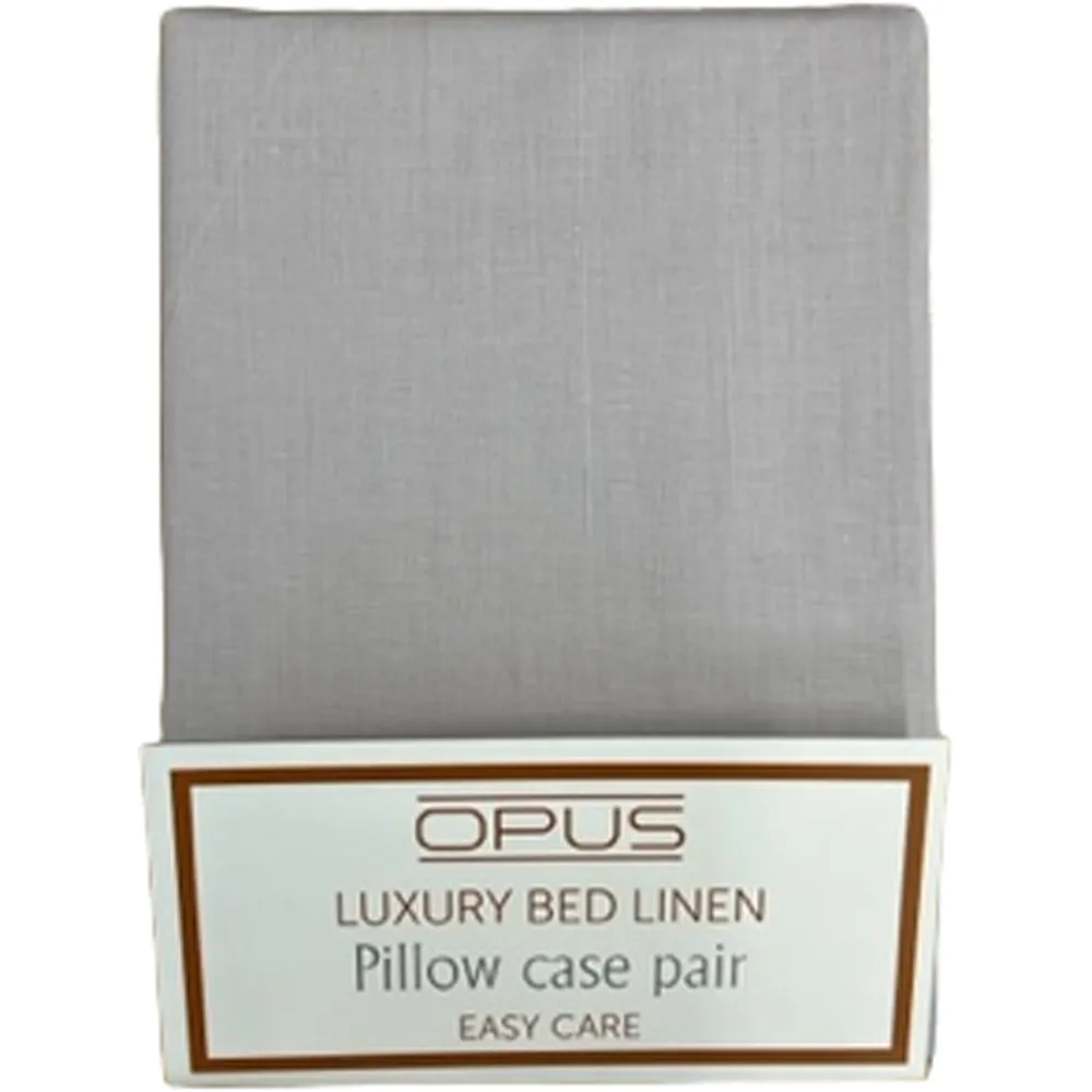 Polycotton Pillowcase 2 Pack - Silver