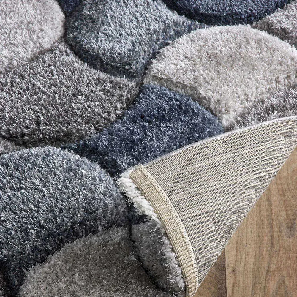 3D Scallop Rug - Navy, Polyester