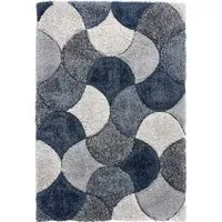 3D Scallop Rug - Navy, Polyester