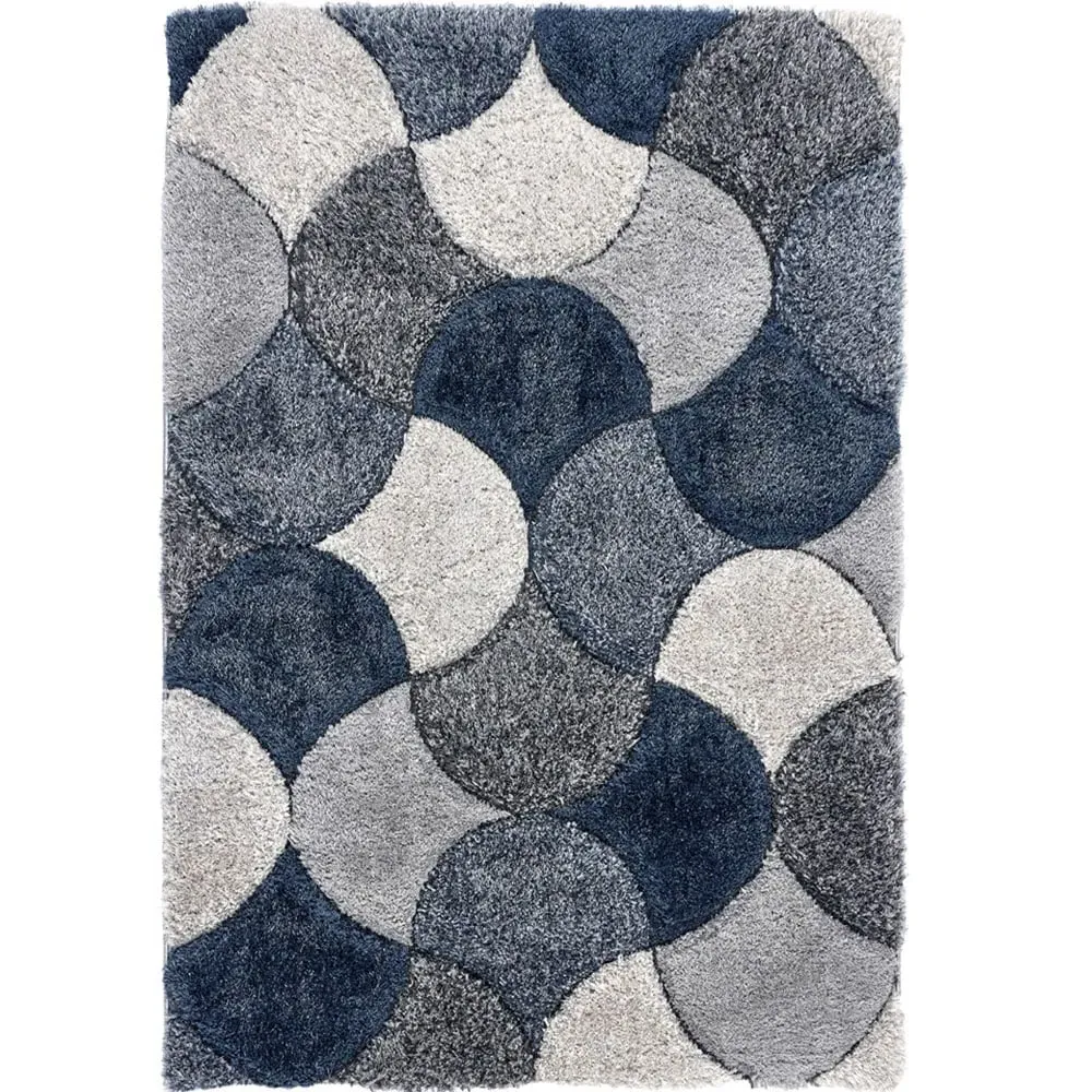 3D Scallop Rug - Navy, Polyester image
