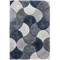 3D Scallop Rug - Navy, Polyester