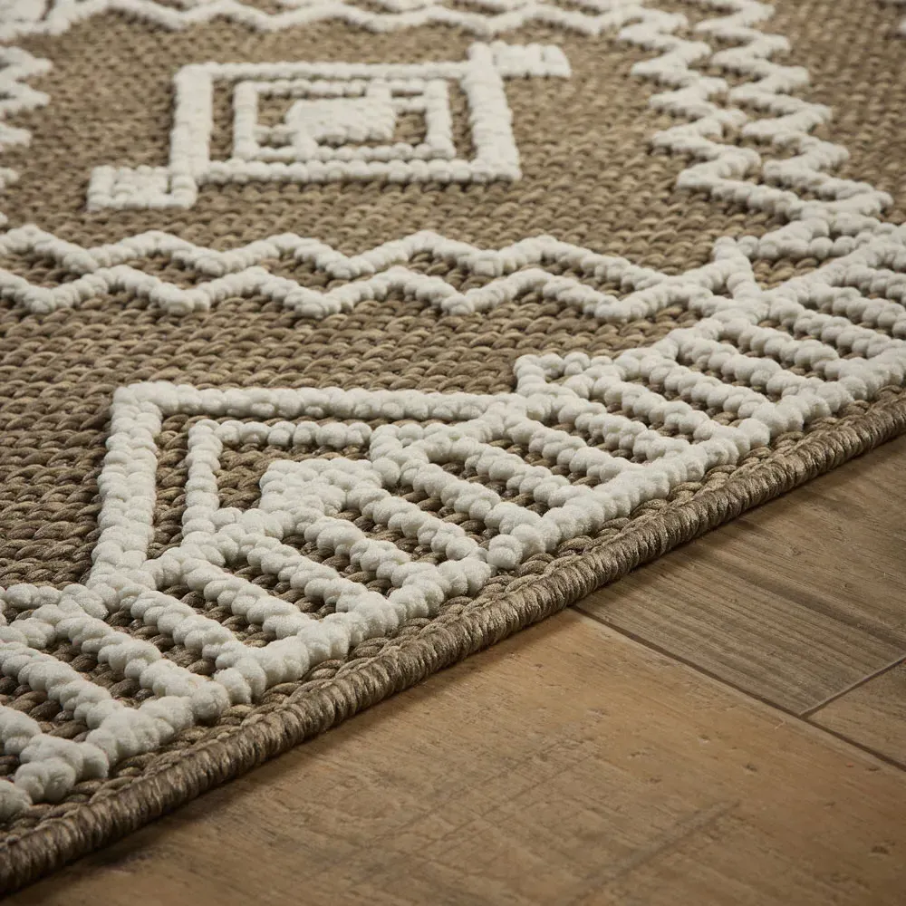 Atlas Diamond Coffee Rug - Brown, Polyester