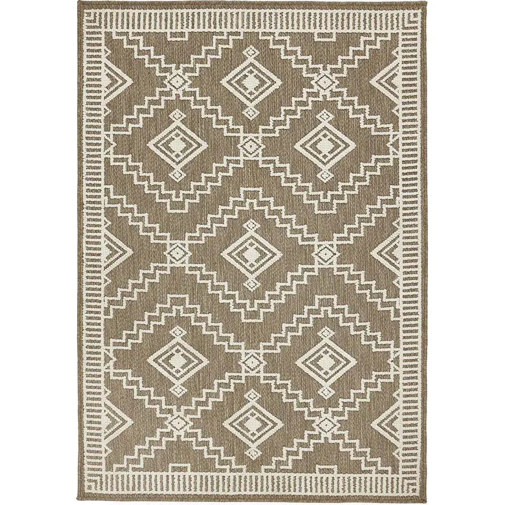 Atlas Diamond Coffee Rug - Brown, Polyester