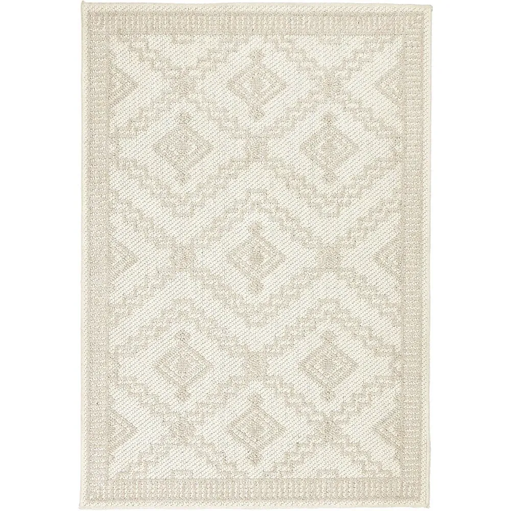 Atlas Diamond Rug - Cream, Polyester