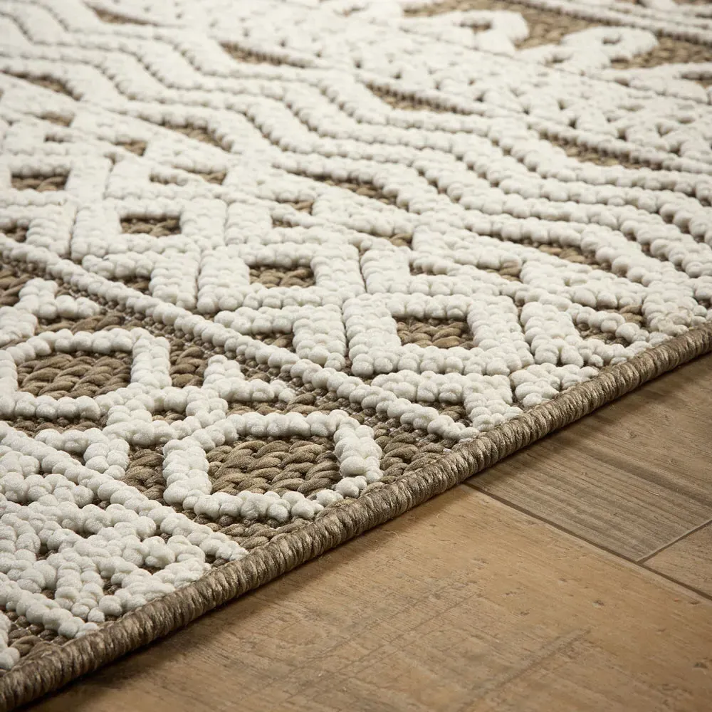 Atlas Graphic Coffee Rug - Brown, Polyester