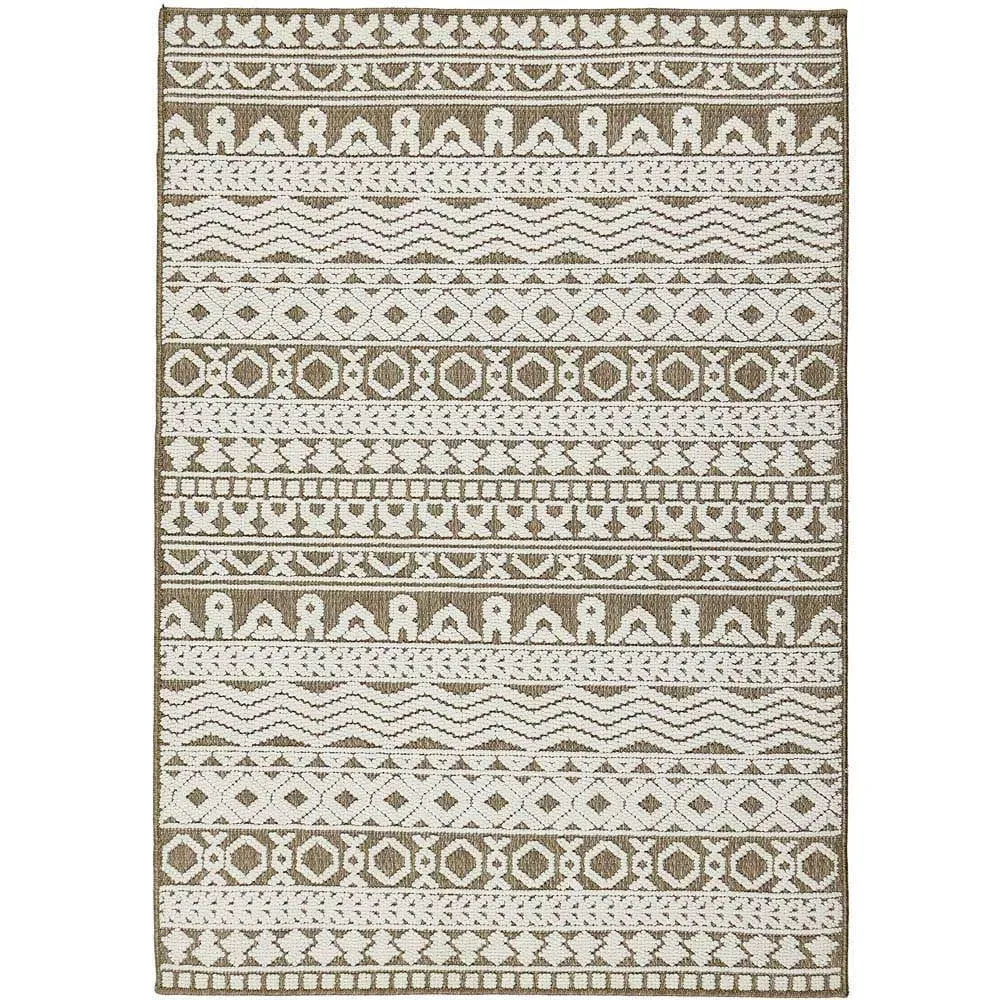 Atlas Graphic Coffee Rug - Brown, Polyester