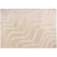 Carved Wave Soft Rug - Cream, Polyester