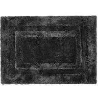 Frame Shag Rug with Carved Border - Charcoal, Polyester