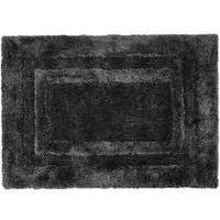 Frame Shag Rug with Carved Border - Charcoal, Polyester