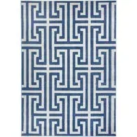 Greek Key Rug - Blue, Polypropylene