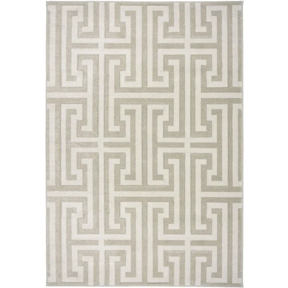 Greek Key Rug - Cream, Polypropylene