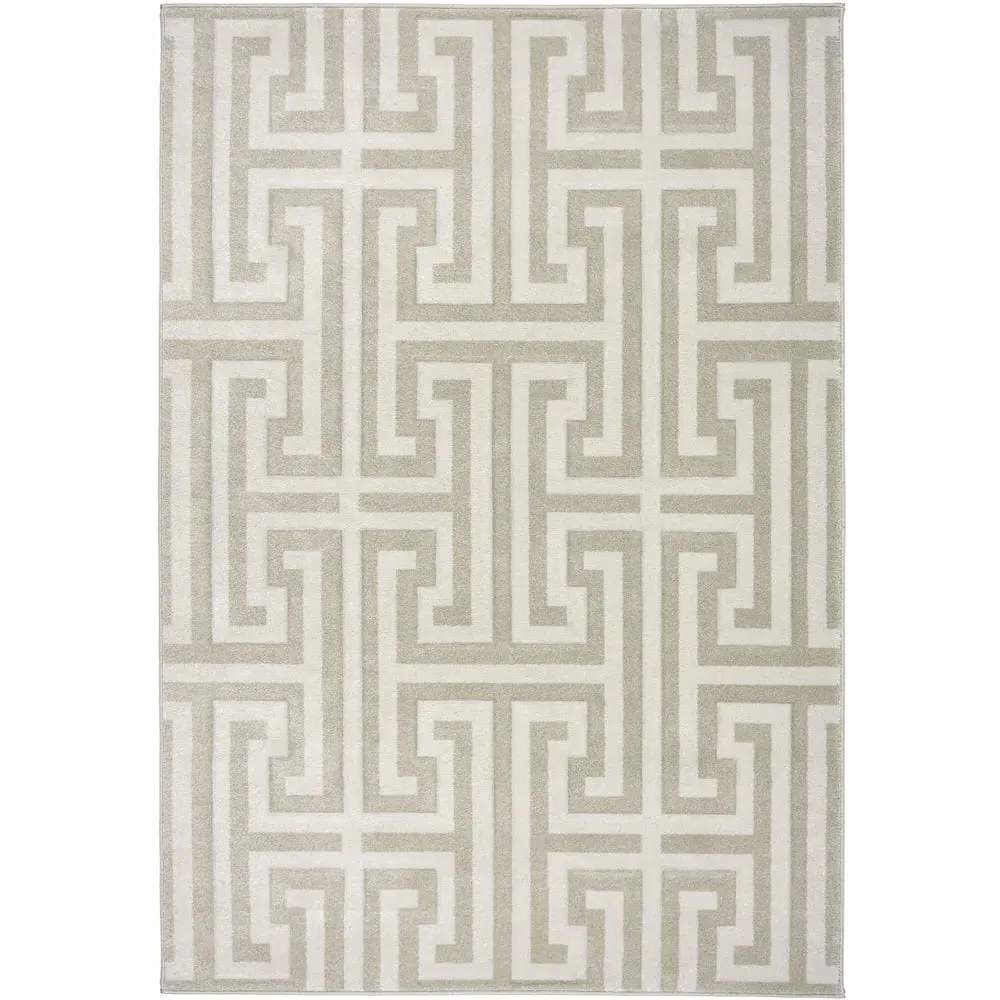 Greek Key Rug - Cream, Polypropylene