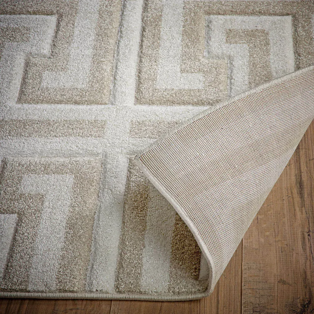 Greek Key Rug - Cream, Polypropylene