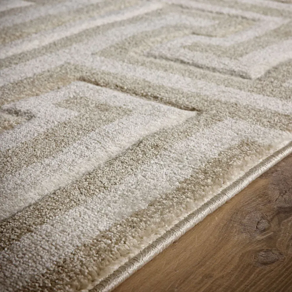 Greek Key Rug - Cream, Polypropylene