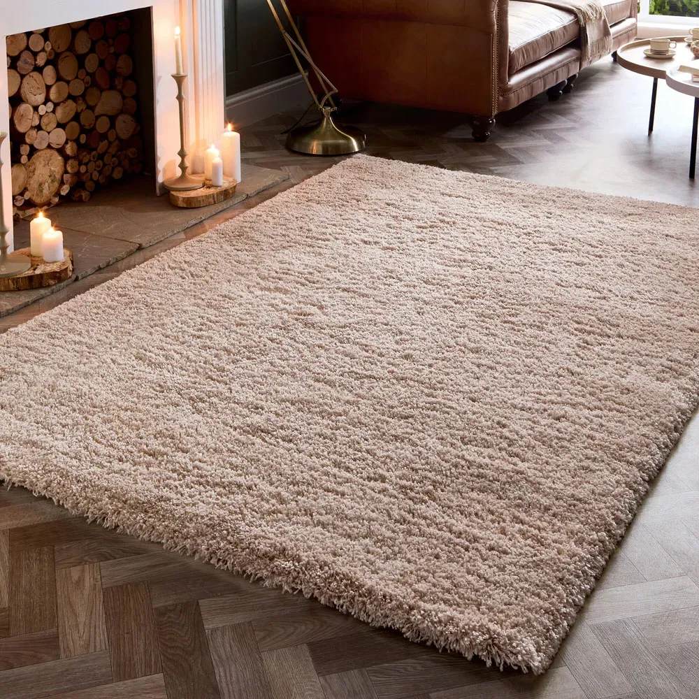 Hadley Shag Rug - Beige, Polypropylene