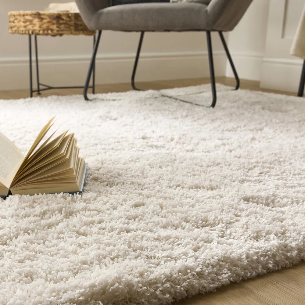 Hadley Shaggy Rug - Cream, Polypropylene